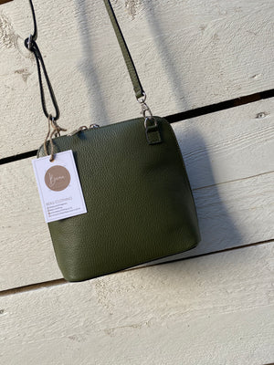 Khaki leather bag