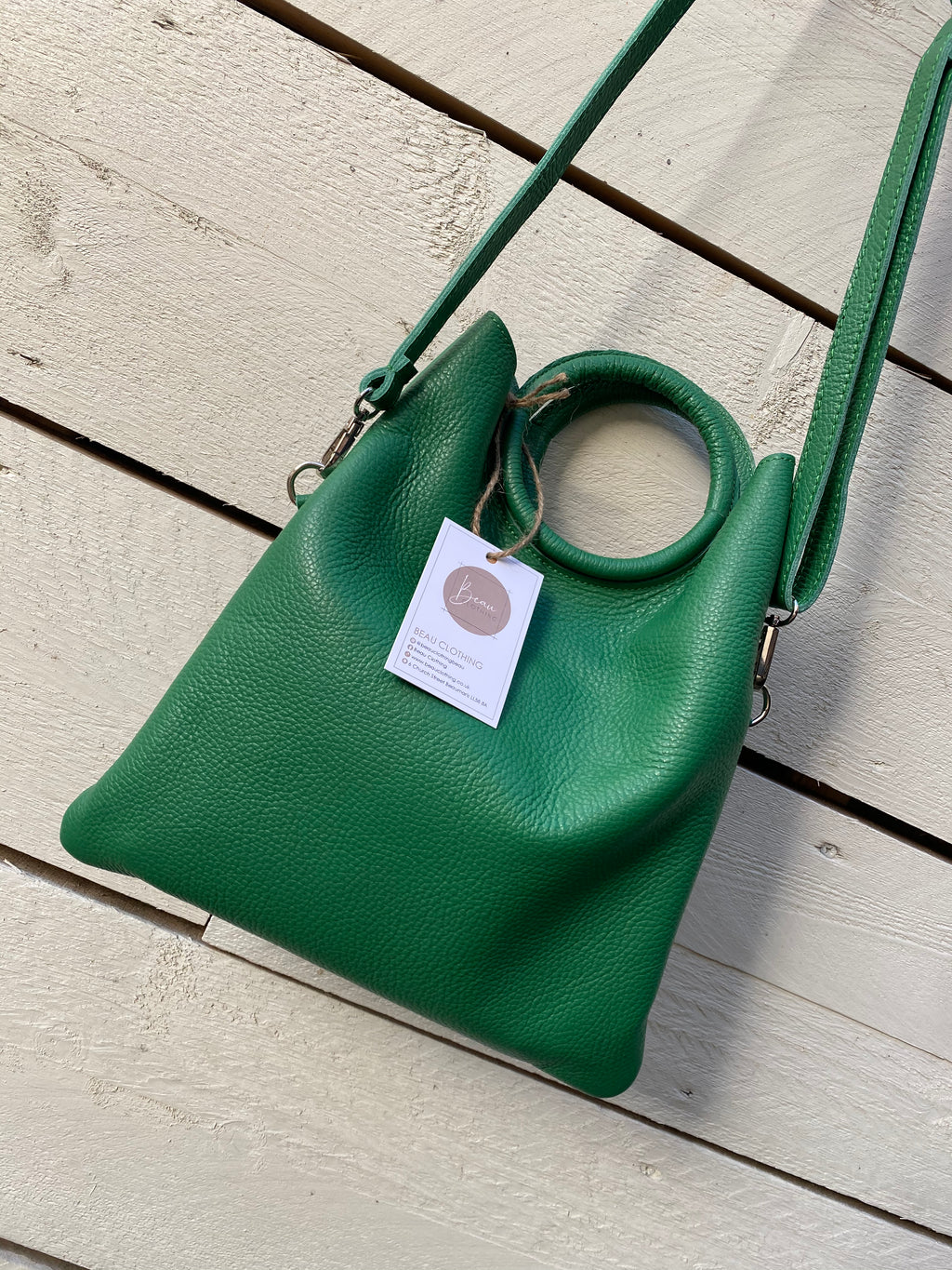 Real leather bag - green
