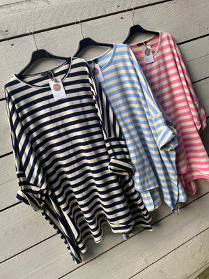 Stripe oversized long sleeve